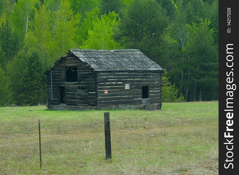 A Homestead built from logs by a pioneer in the 1800s. A Homestead built from logs by a pioneer in the 1800s.