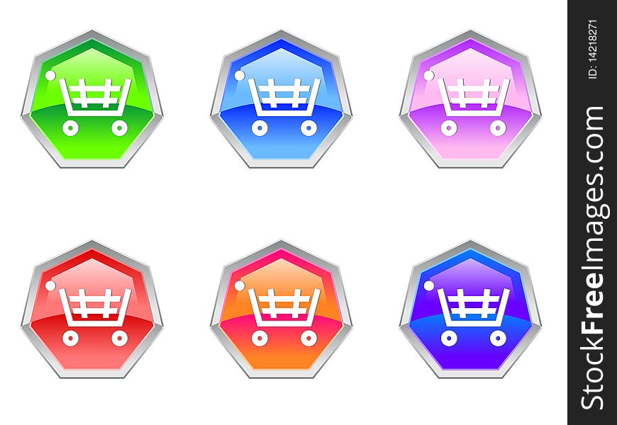 Shopping Trolley Cash Logo Design Icon