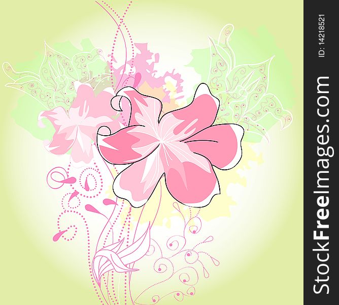 Background with Lily flowers. Universal template for greeting card, web page, background