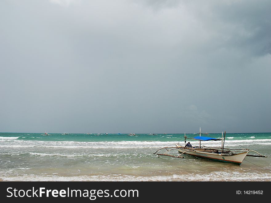 Boats On A Stormy Coast