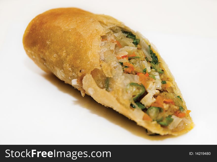Isolated Single Chinese Spring Roll