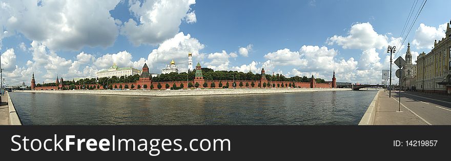 Moscow, Russia, the panorama of the Kremlin.