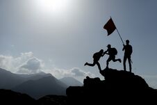 Sense Of Accomplishment, Determined Climbers Royalty Free Stock Images Sense Of Accomplishment, Determined Climbers Royalty Free Stock Images