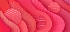 Free Abstract Paper Background With Round Shapes, Polka Dot Waves In The Color Of The Living Coral. Royalty Free Stock Photo - 142138295