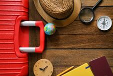 Packing A Luggage Or Suitcase For A New Journey And Travel For A Long Weekend Royalty Free Stock Image