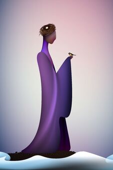 Beautiful Spring New Look Idea, New Contemporary Spring, Spring Fantasy Icon Fantastic Spring Angel, Silhouette Of Angel Royalty Free Stock Photos