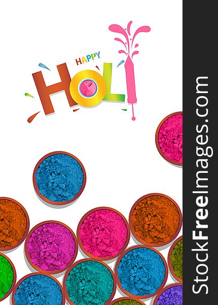 Beautiful and Creative Holi Font on decorative colorful grungy background