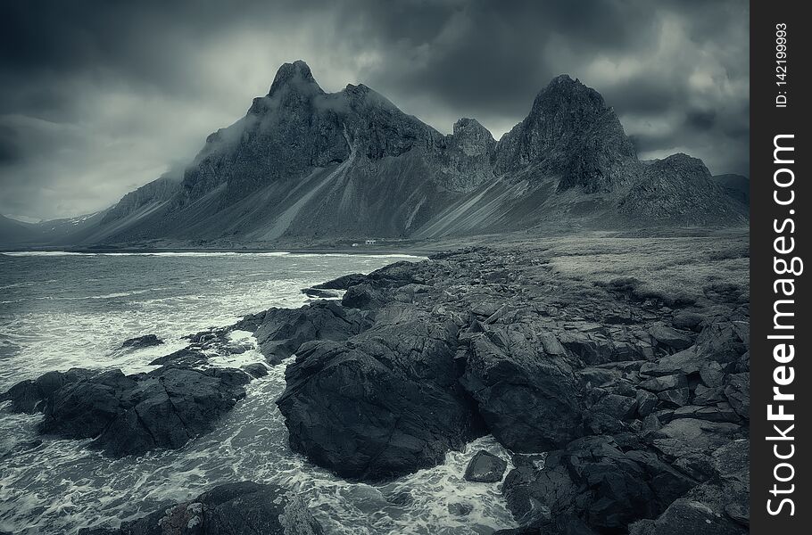 Famous Eystrahorn Mountain On The South Coast Of Iceland