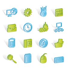 Computer, Mobile Phone And Internet Icons Stock Photography