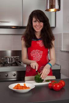 Pretty Girl Cooking In The Kitchen Stock Image Pretty Girl Cooking In The Kitchen Stock Image