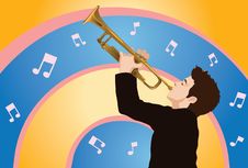 Playing The Trumpet Royalty Free Stock Photo