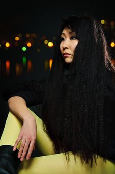 Sitting Brunette Asian Model Stock Images Sitting Brunette Asian Model Stock Images