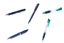 Plastic And Metal Pens Stock Photography