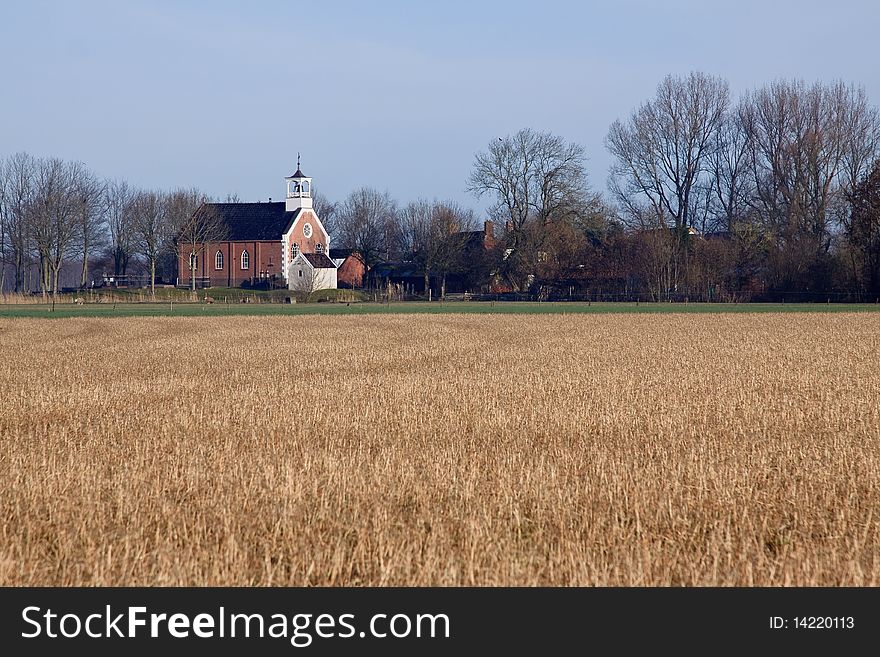 Church in a village on the countryside