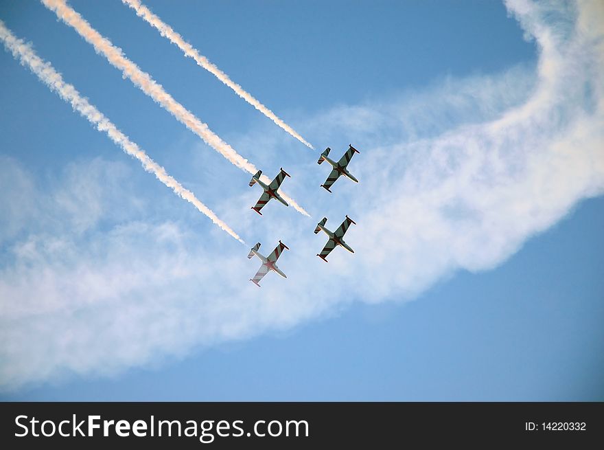 Military jets on air meeting show