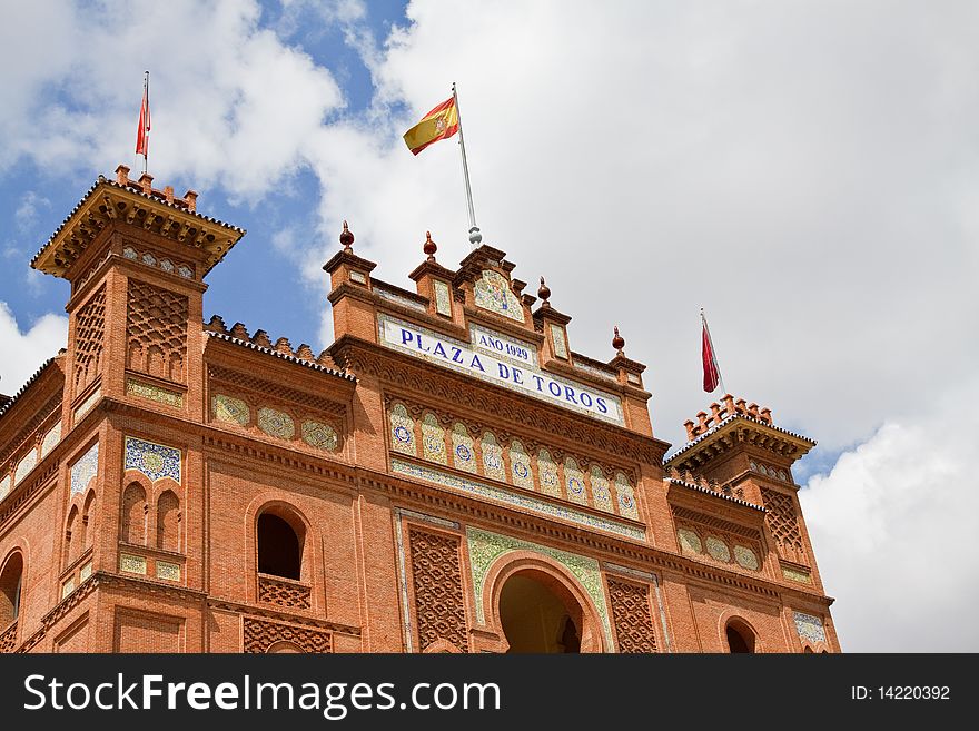 An image of plaza de toros (place of toros) in madrid, spain. An image of plaza de toros (place of toros) in madrid, spain