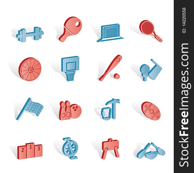Sports gear and tools -  icon set