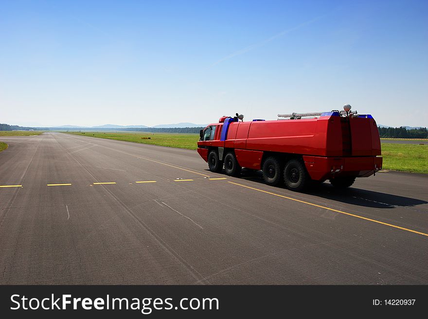 Firemen Car At The Airport