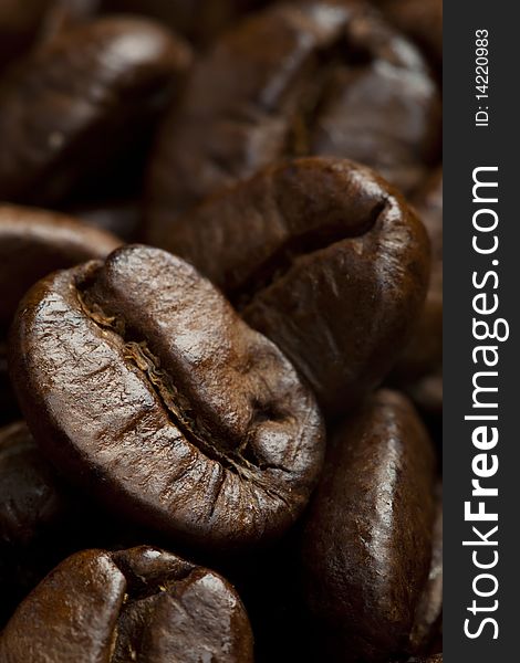 Roasted coffee beans as a background