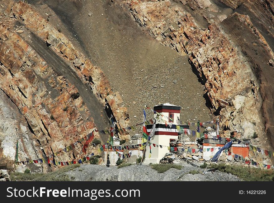 Tibetan temple in Himalayas.