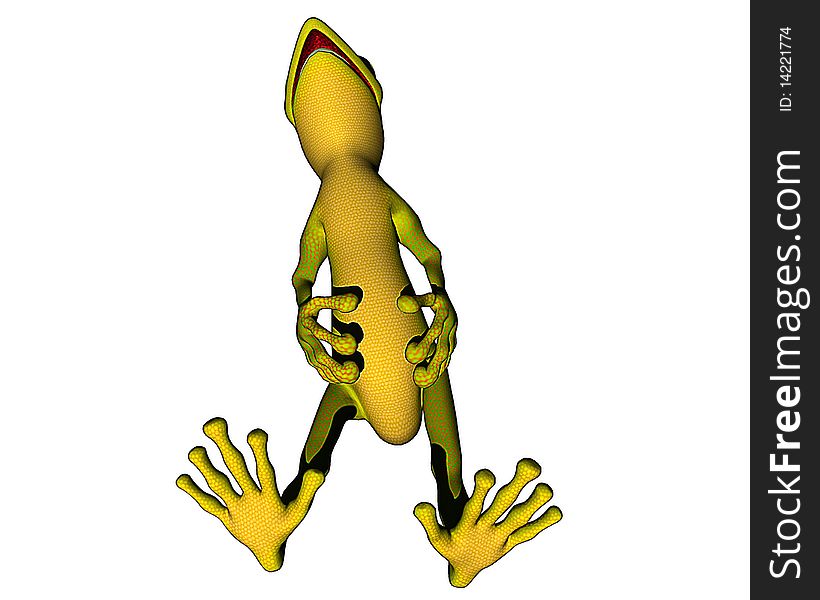 This is a gecko, he is green with yellow belly!. This is a gecko, he is green with yellow belly!