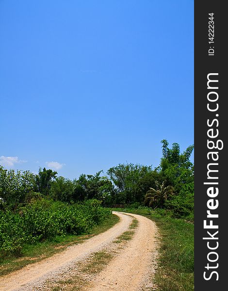 Countryside, rural way, take from thailand,blue sky. Countryside, rural way, take from thailand,blue sky