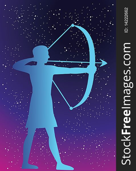 An image showing the archer which symbolizes the zodiac sign of Sagittarius. An image showing the archer which symbolizes the zodiac sign of Sagittarius