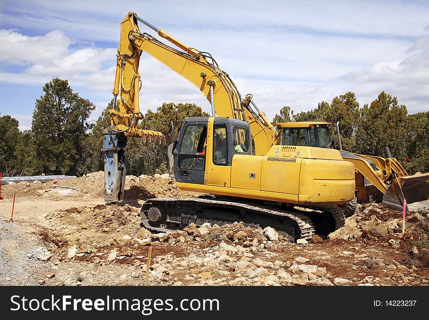 Bulldozer Digging Earth