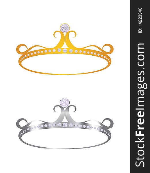 Illustration of golden and silver crowns created in illustrator software