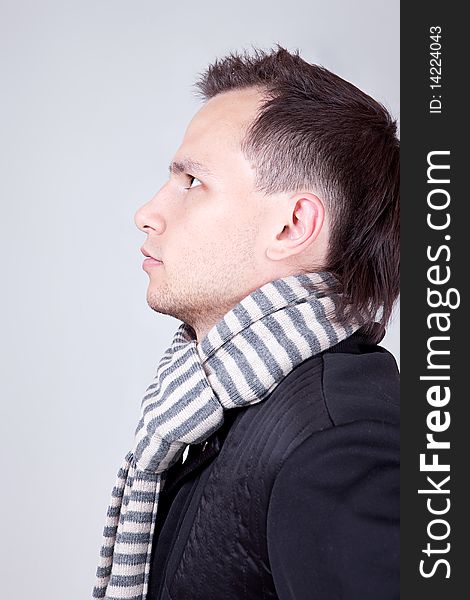 Attractive young man portrait, studio shot