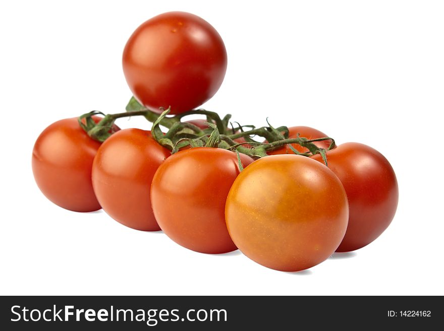 Fresh raw tomatoes isolated on white. Fresh raw tomatoes isolated on white