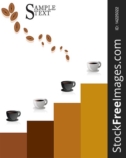 Coffee cup modern poster with sample text
