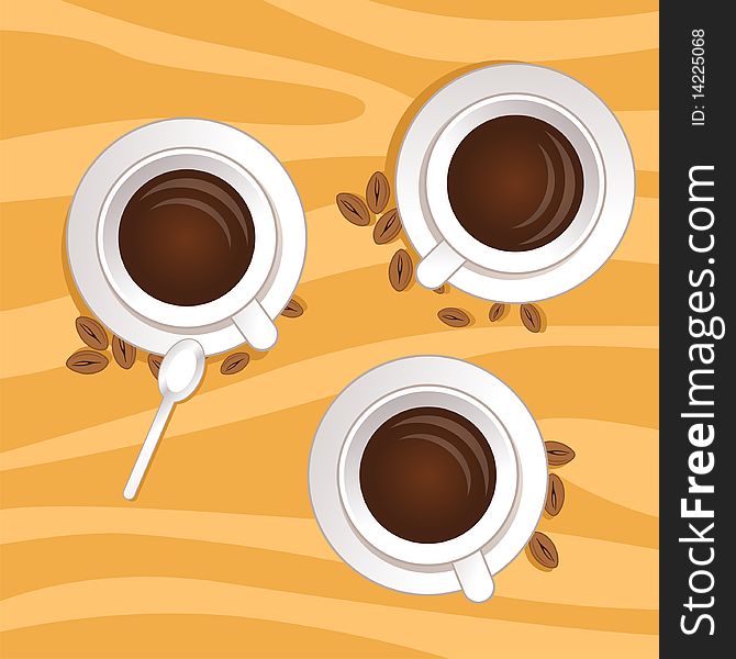 Three Coffee Cups Poster