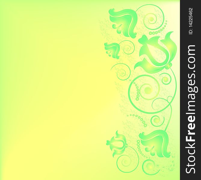 Green-yellow floral abstract background. Green-yellow floral abstract background