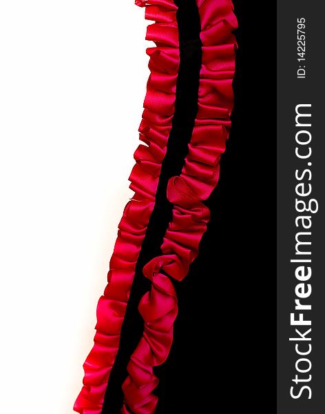 Red Ribbon Isolated On Balck And White