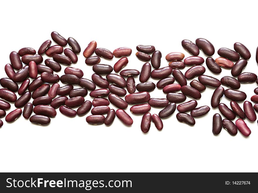 Red beans isolated on a white background