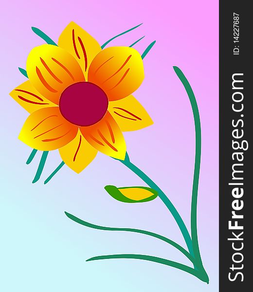 Vector colored illustration of plant pattern