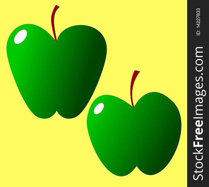 Vector illustration of texture of green apple