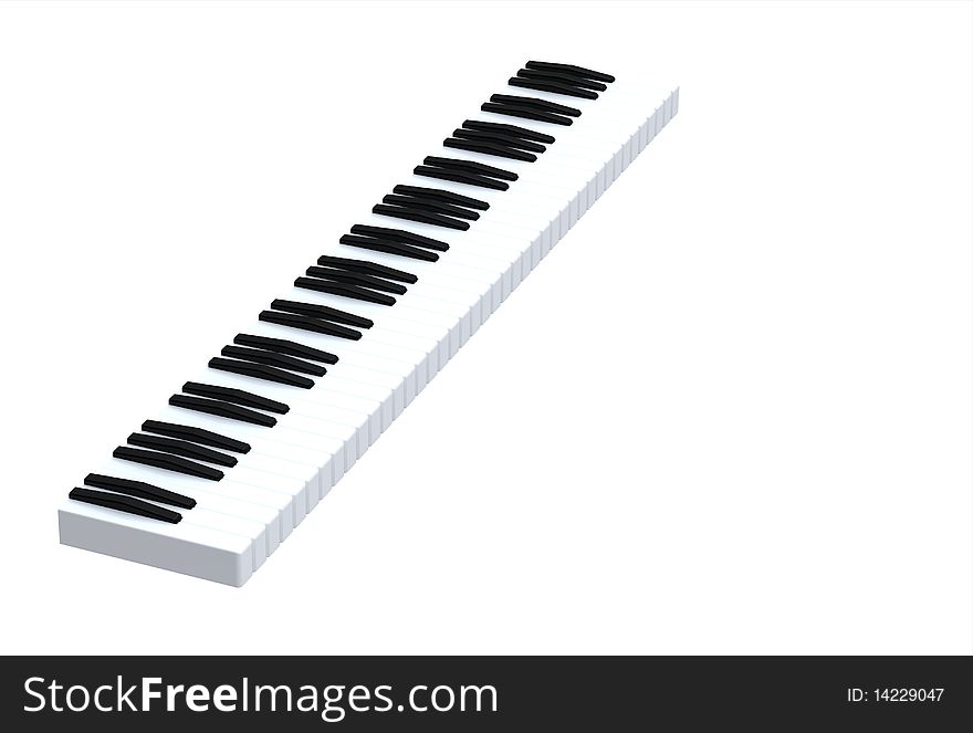 Black and white keys on music keyboard. Black and white keys on music keyboard