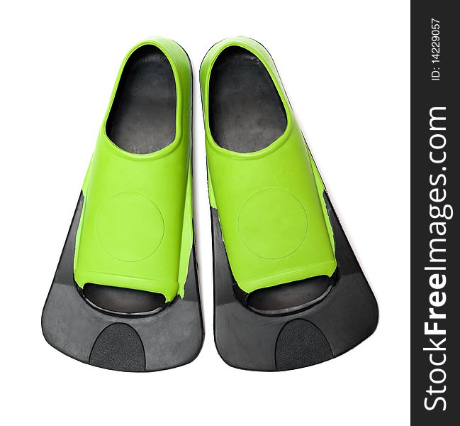 Green Flippers For Swimming