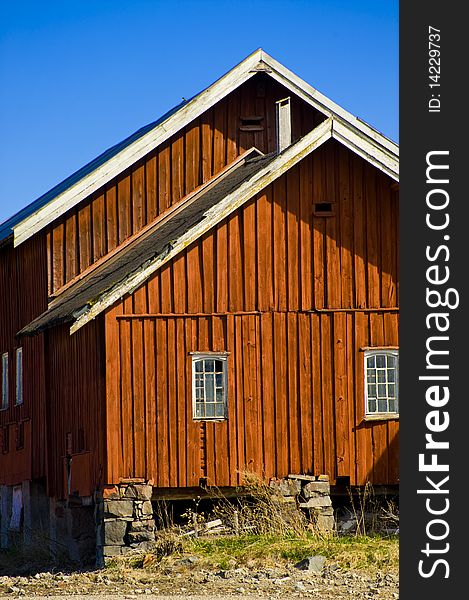 Old house in Norwegian village in  the summer day. Old house in Norwegian village in  the summer day