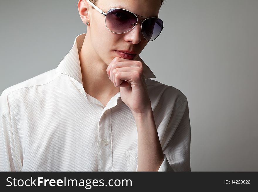 Pensive young man in shirt