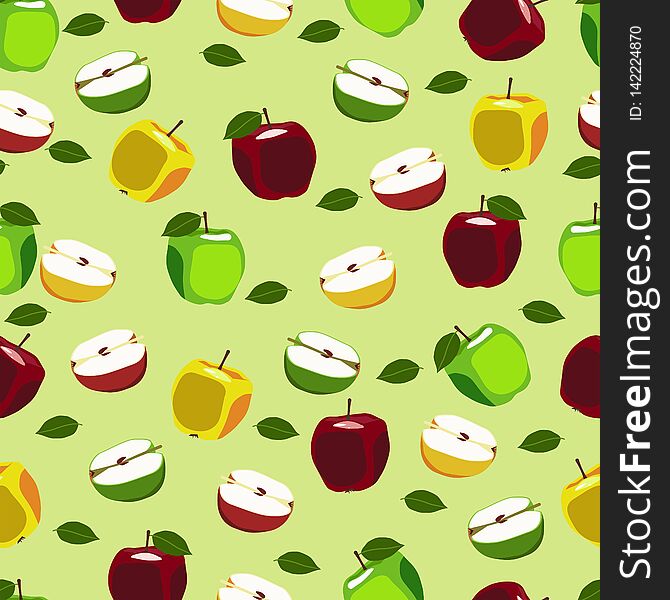 Seamless bright patterns with stylized colorful apple fruits. Endless texture for your design, announcements, greeting cards, posters, advertisement, textil design. Seamless bright patterns with stylized colorful apple fruits. Endless texture for your design, announcements, greeting cards, posters, advertisement, textil design.