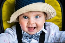 Smiling Baby Boy Closeup Portrait. Royalty Free Stock Image