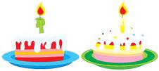 Cakes With Candles Royalty Free Stock Photo Cakes With Candles Royalty Free Stock Photo