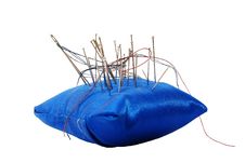 Pincushion With Needles And Threads Royalty Free Stock Photography Pincushion With Needles And Threads Royalty Free Stock Photography