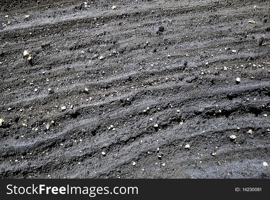 This is a picture of black sand and lava rock on the coast of Oahu. This is a picture of black sand and lava rock on the coast of Oahu.