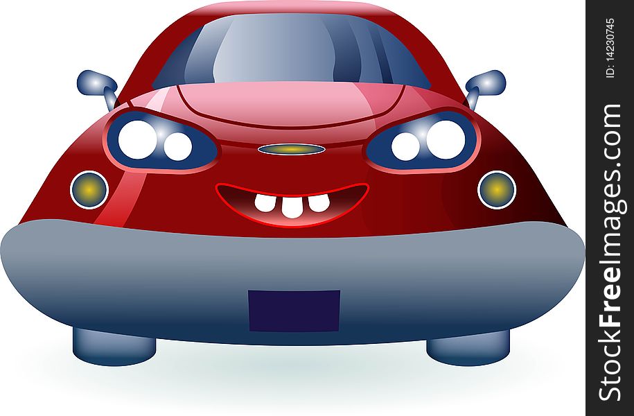 Funny car illustrated isolated image