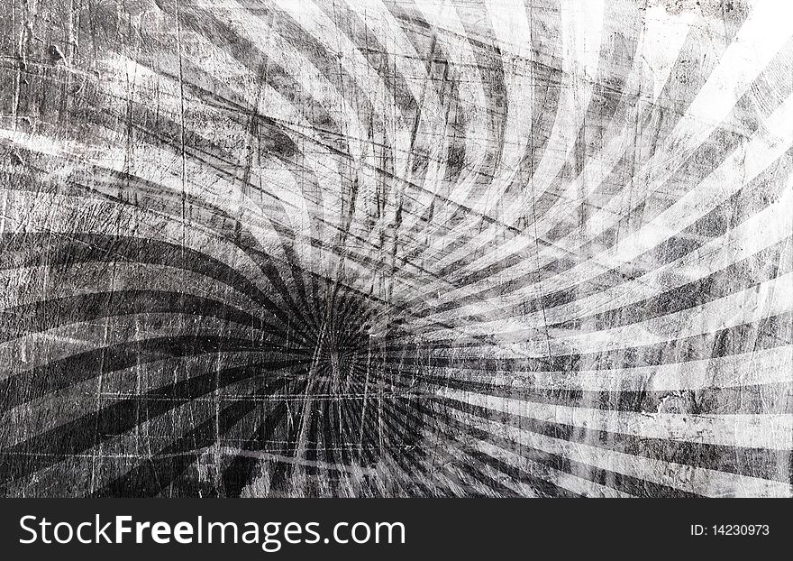 Vintage abstract sun's rays on the wall grunge