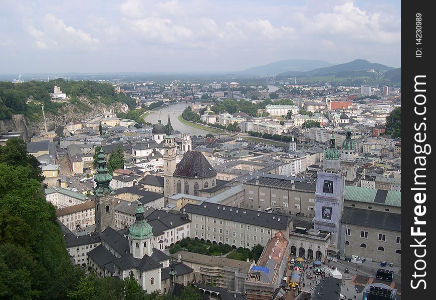 City of Salzburg from the castle. City of Salzburg from the castle